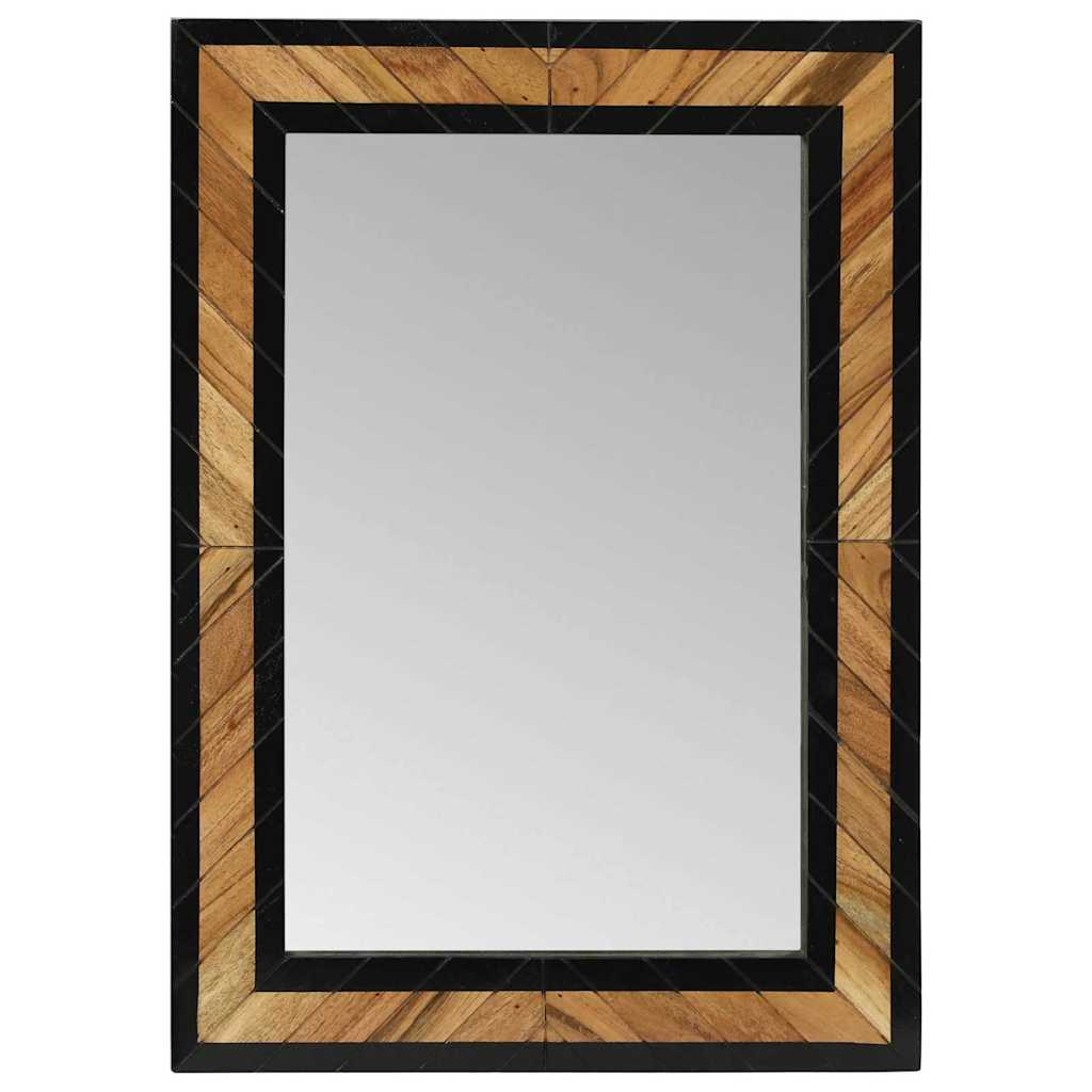 Wandspiegel Zwart en Bruin 70 x 2 x 70 cm Massief Acaciahout