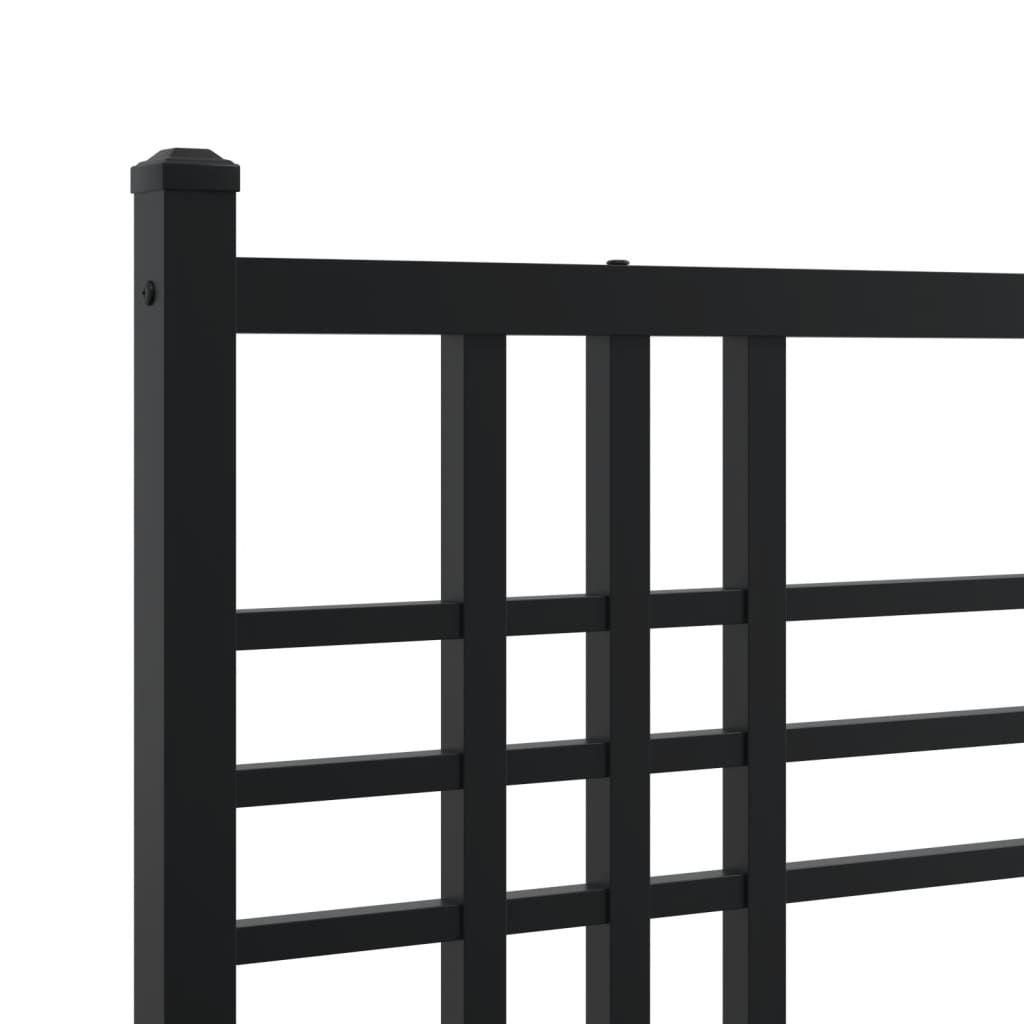 Bedframe met hoofdbord metaal zwart 90x190 cm is nu te koop bij PeponiXL, paradijselijk wonen!