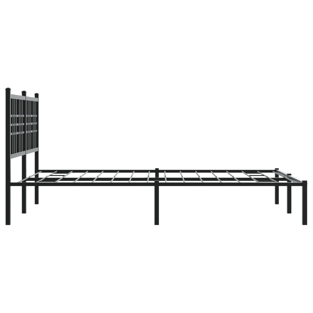 Bedframe met hoofdbord metaal zwart 120x190 cm is nu te koop bij PeponiXL, paradijselijk wonen!
