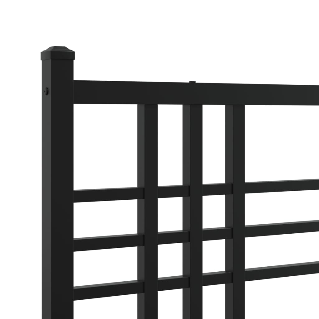 Bedframe met hoofdbord metaal zwart 120x190 cm is nu te koop bij PeponiXL, paradijselijk wonen!