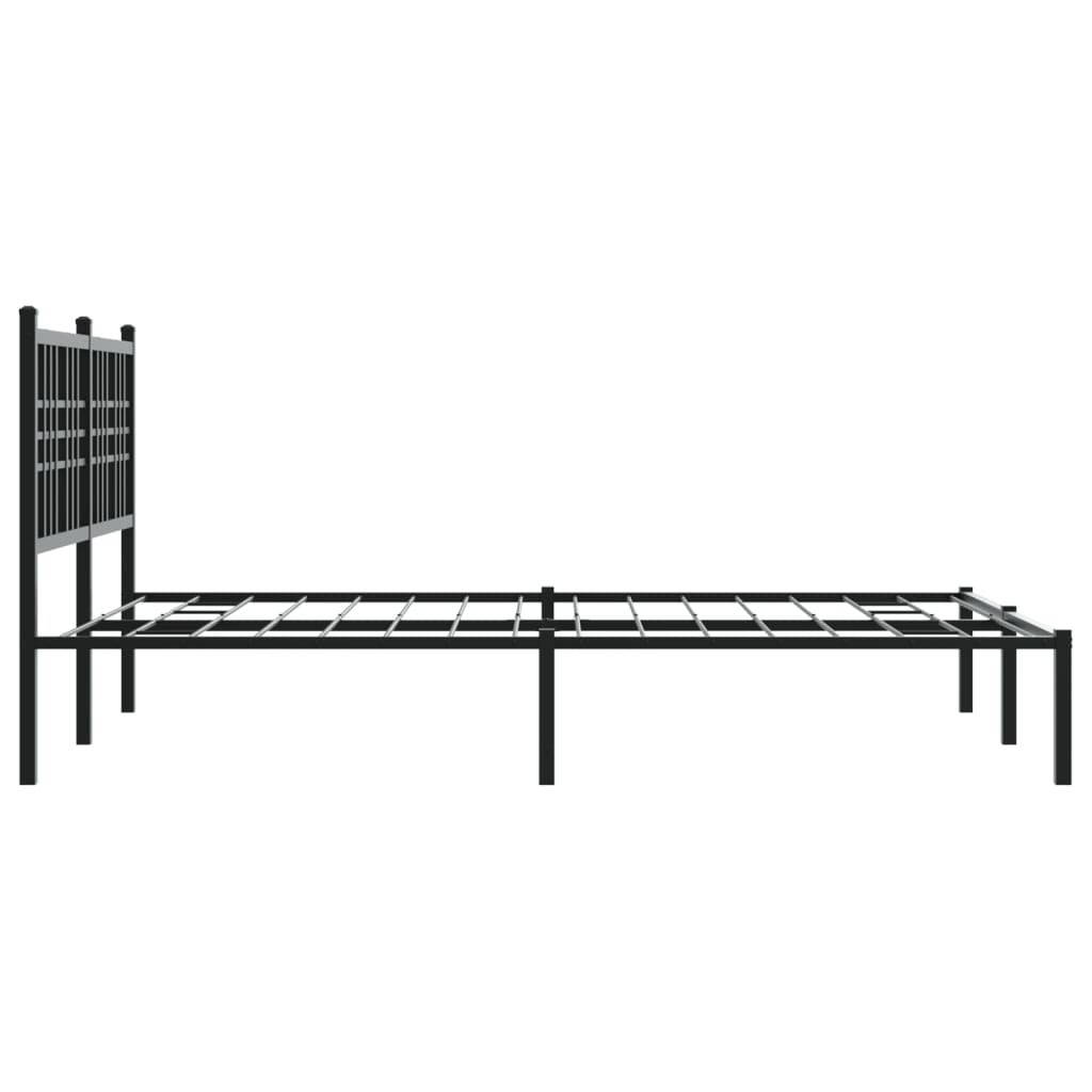 Bedframe met hoofdbord metaal zwart 140x190 cm is nu te koop bij PeponiXL, paradijselijk wonen!