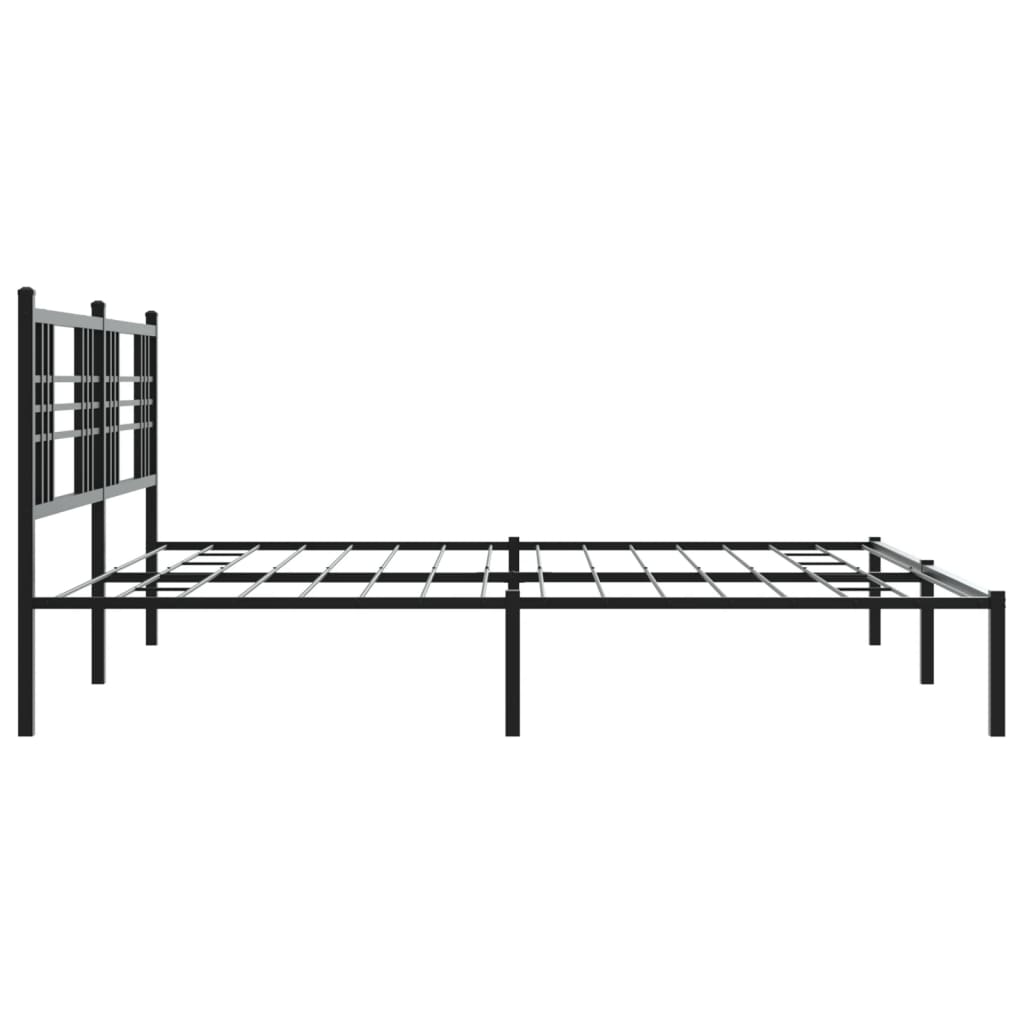 Bedframe met hoofdbord metaal zwart 183x213 cm is nu te koop bij PeponiXL, paradijselijk wonen!