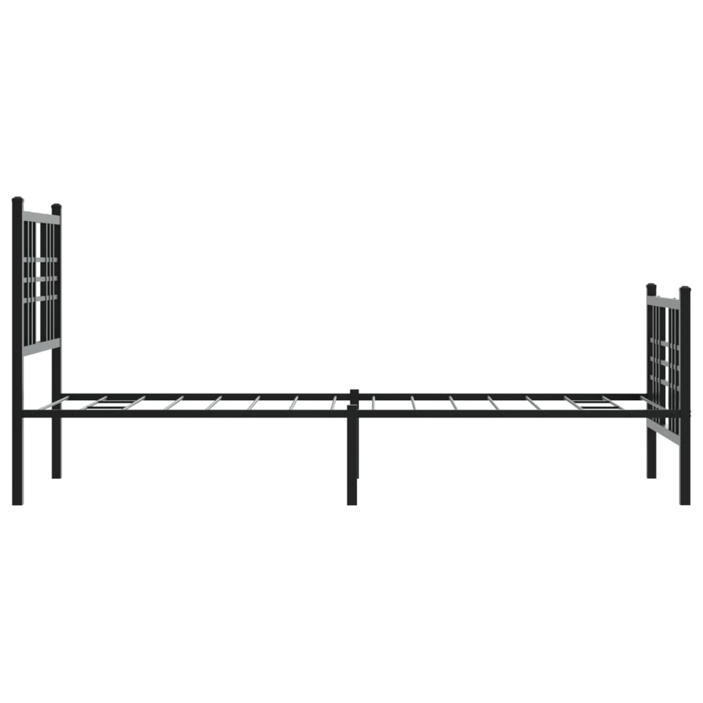 Bedframe met hoofd- en voeteneinde metaal zwart 75x190 cm is nu te koop bij PeponiXL, paradijselijk wonen!