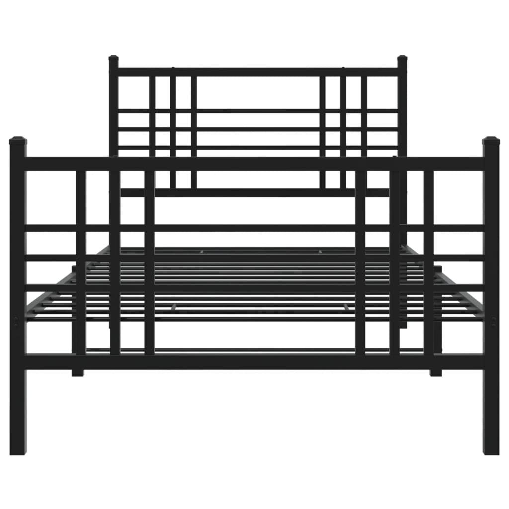Bedframe met hoofd- en voeteneinde metaal zwart 90x190 cm is nu te koop bij PeponiXL, paradijselijk wonen!