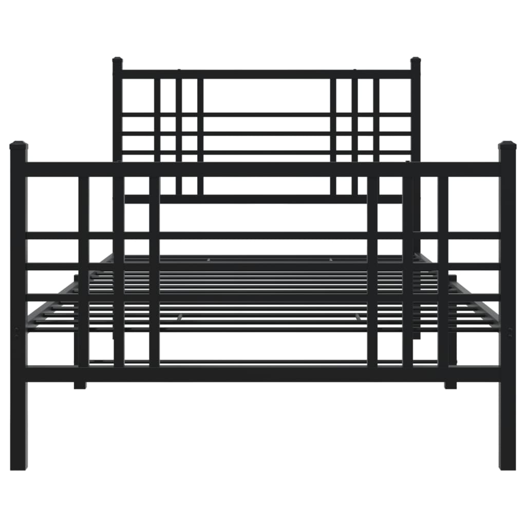 Bedframe met hoofd- en voeteneinde metaal zwart 90x200 cm is nu te koop bij PeponiXL, paradijselijk wonen!