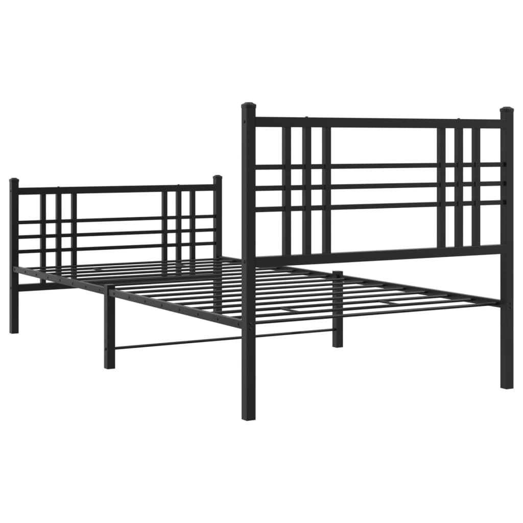 Bedframe met hoofd- en voeteneinde metaal zwart 100x190 cm is nu te koop bij PeponiXL, paradijselijk wonen!