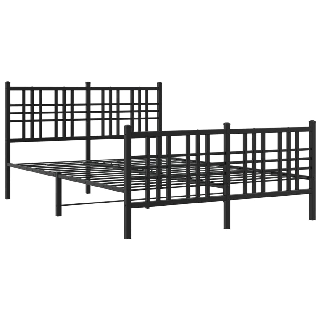 Bedframe met hoofd- en voeteneinde metaal zwart 120x190 cm is nu te koop bij PeponiXL, paradijselijk wonen!