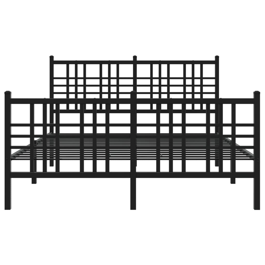 Bedframe met hoofd- en voeteneinde metaal zwart 120x190 cm is nu te koop bij PeponiXL, paradijselijk wonen!