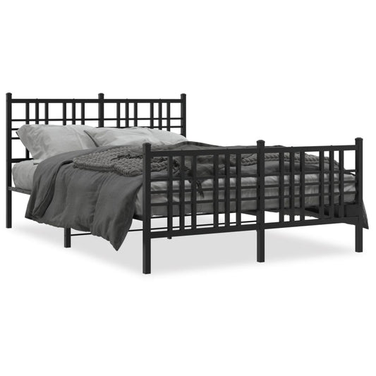 Bedframe met hoofd- en voeteneinde metaal zwart 120x190 cm is nu te koop bij PeponiXL, paradijselijk wonen!