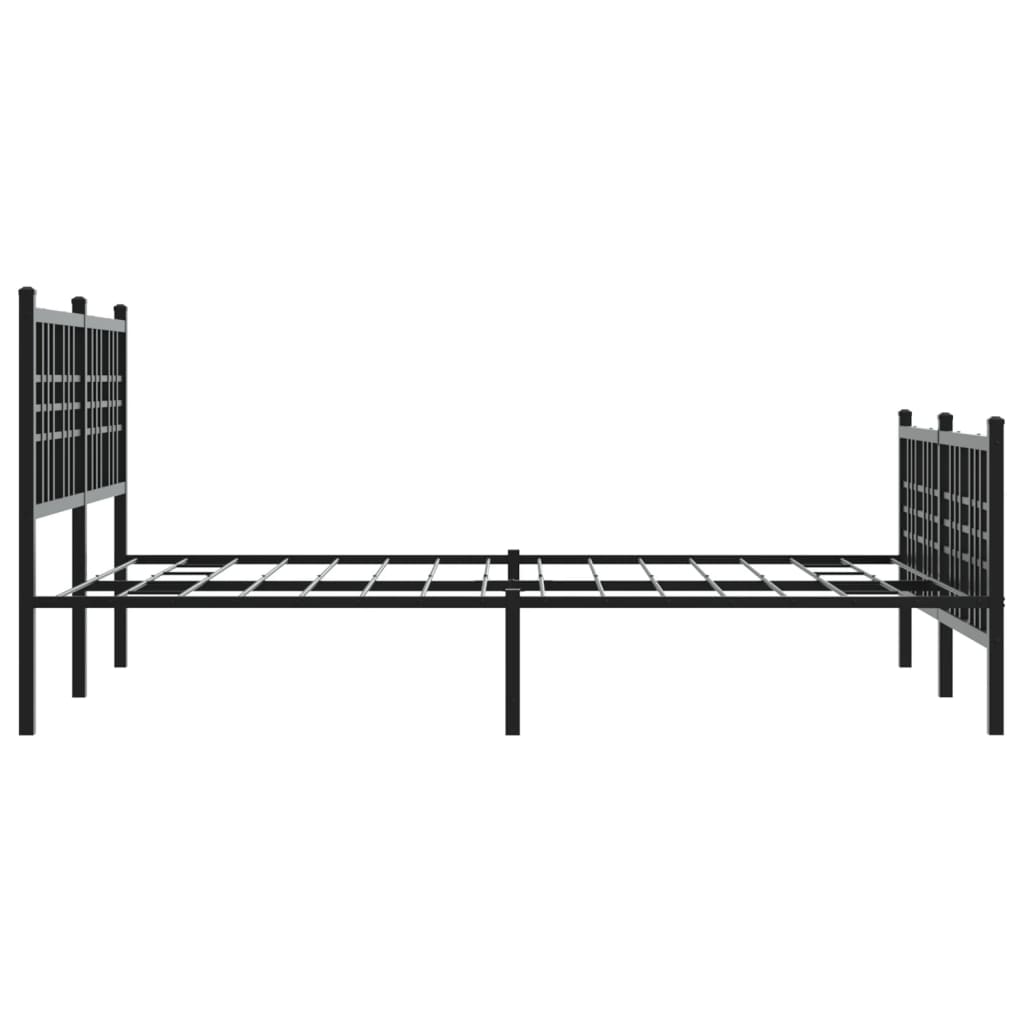 Bedframe met hoofd- en voeteneinde metaal zwart 137x190 cm is nu te koop bij PeponiXL, paradijselijk wonen!