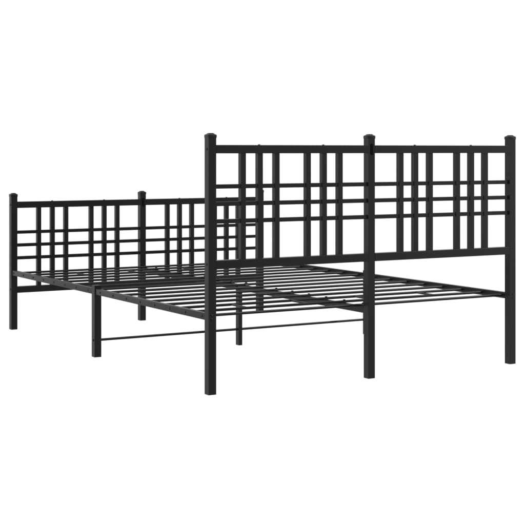 Bedframe met hoofd- en voeteneinde metaal zwart 137x190 cm is nu te koop bij PeponiXL, paradijselijk wonen!