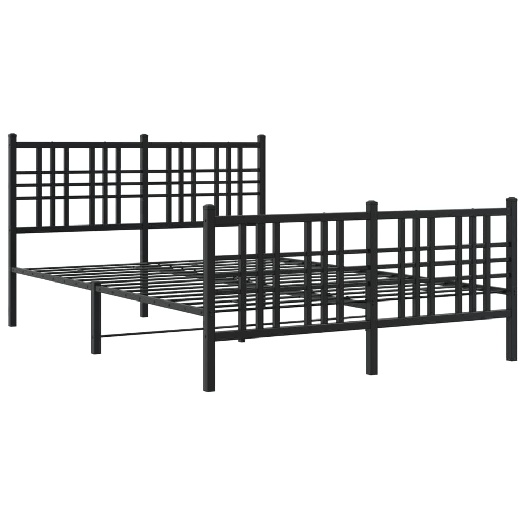 Bedframe met hoofd- en voeteneinde metaal zwart 140x190 cm is nu te koop bij PeponiXL, paradijselijk wonen!