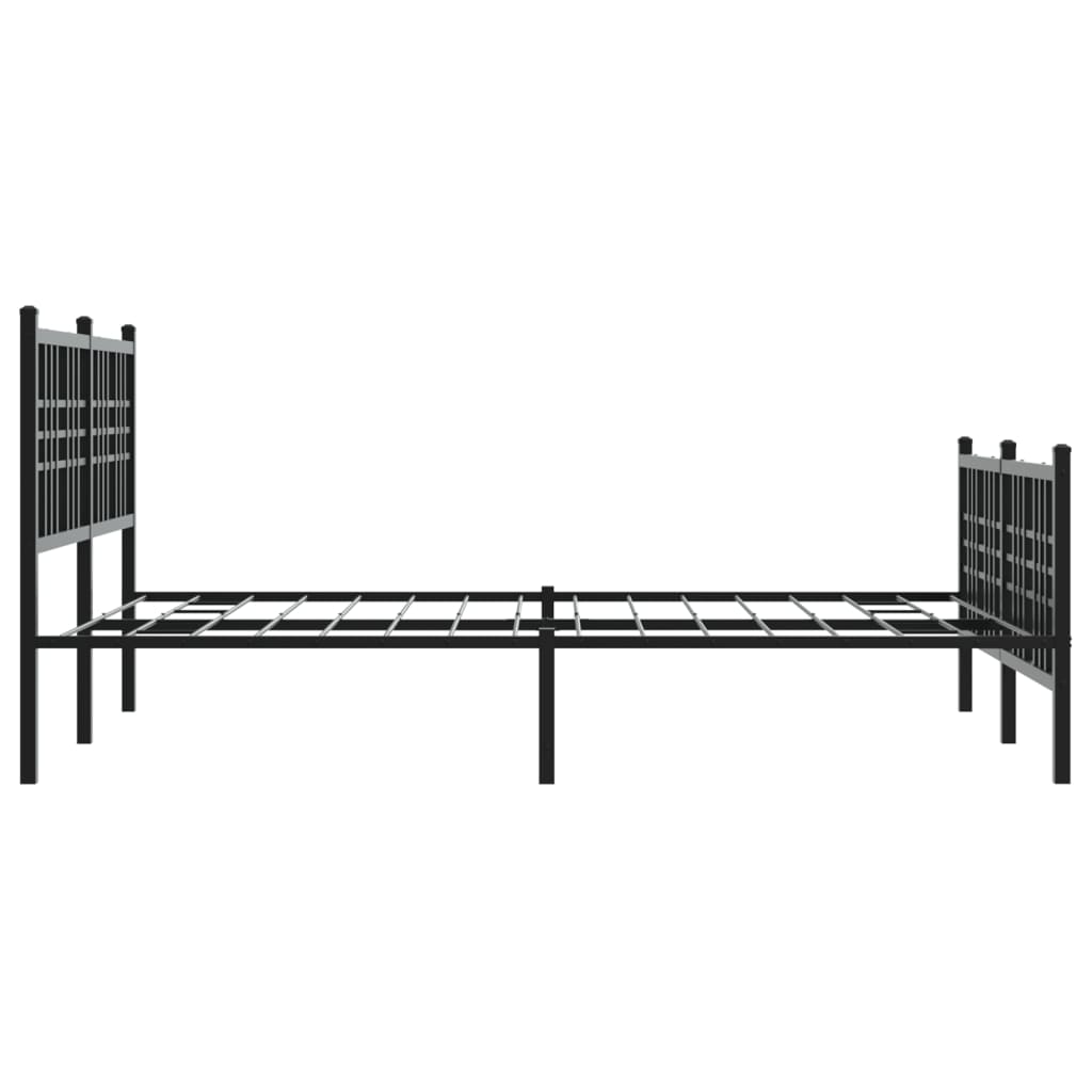 Bedframe met hoofd- en voeteneinde metaal zwart 140x190 cm is nu te koop bij PeponiXL, paradijselijk wonen!