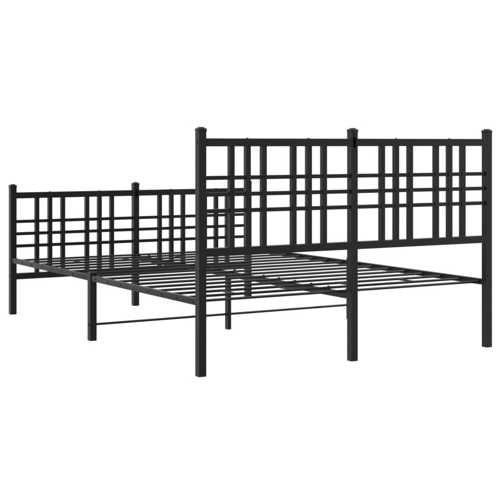 Bedframe met hoofd- en voeteneinde metaal zwart 140x190 cm is nu te koop bij PeponiXL, paradijselijk wonen!
