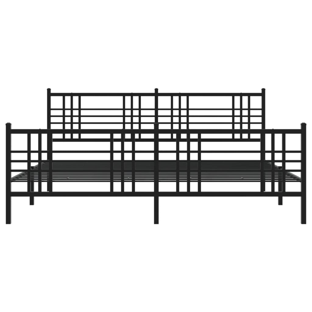Bedframe met hoofd- en voeteneinde metaal zwart 183x213 cm is nu te koop bij PeponiXL, paradijselijk wonen!