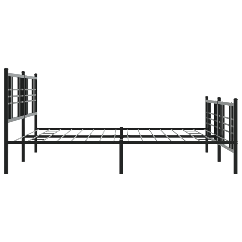 Bedframe met hoofd- en voeteneinde metaal zwart 183x213 cm is nu te koop bij PeponiXL, paradijselijk wonen!
