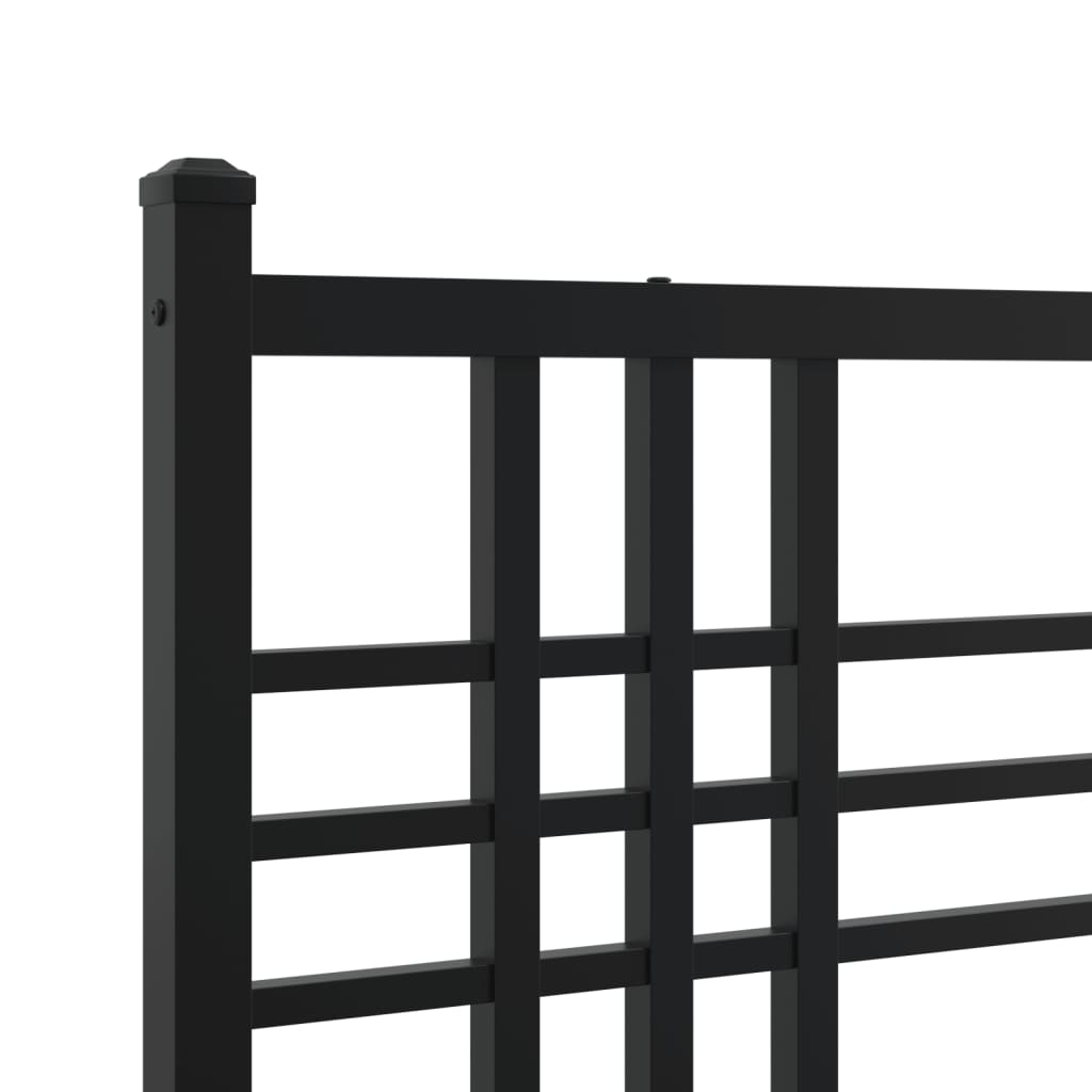 Bedframe met hoofd- en voeteneinde metaal zwart 183x213 cm is nu te koop bij PeponiXL, paradijselijk wonen!
