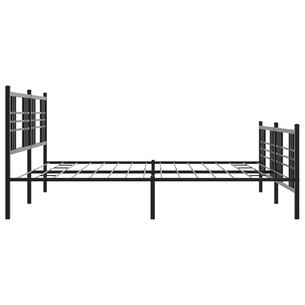 Bedframe met hoofd- en voeteneinde metaal zwart 193x203 cm is nu te koop bij PeponiXL, paradijselijk wonen!