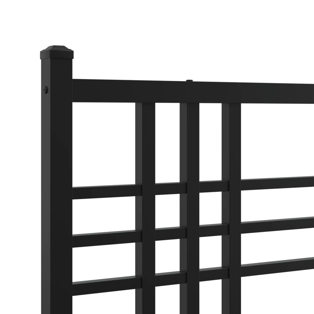 Bedframe met hoofd- en voeteneinde metaal zwart 193x203 cm is nu te koop bij PeponiXL, paradijselijk wonen!