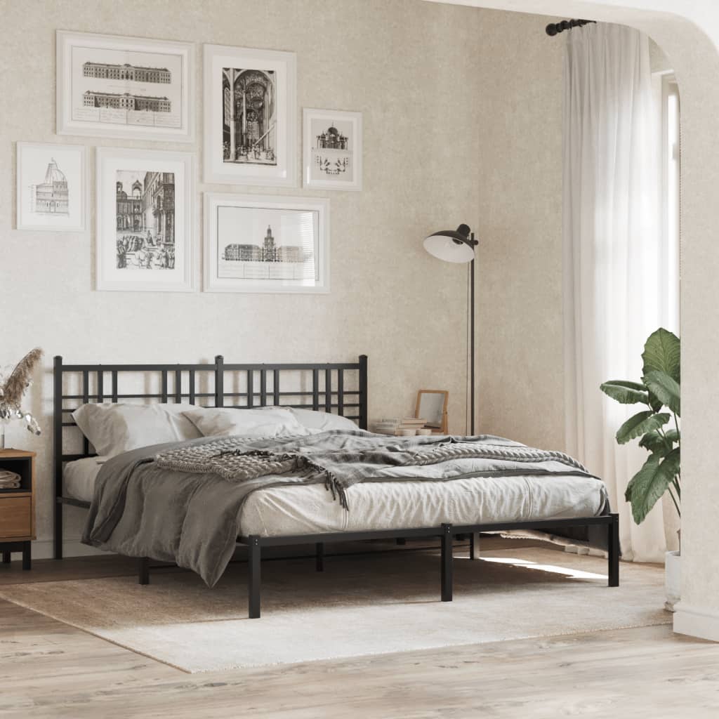 Vervangend hoofdbord 160 cm metaal zwart is nu te koop bij PeponiXL, paradijselijk wonen!