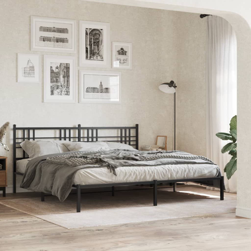Vervangend hoofdbord 193 cm metaal zwart is nu te koop bij PeponiXL, paradijselijk wonen!