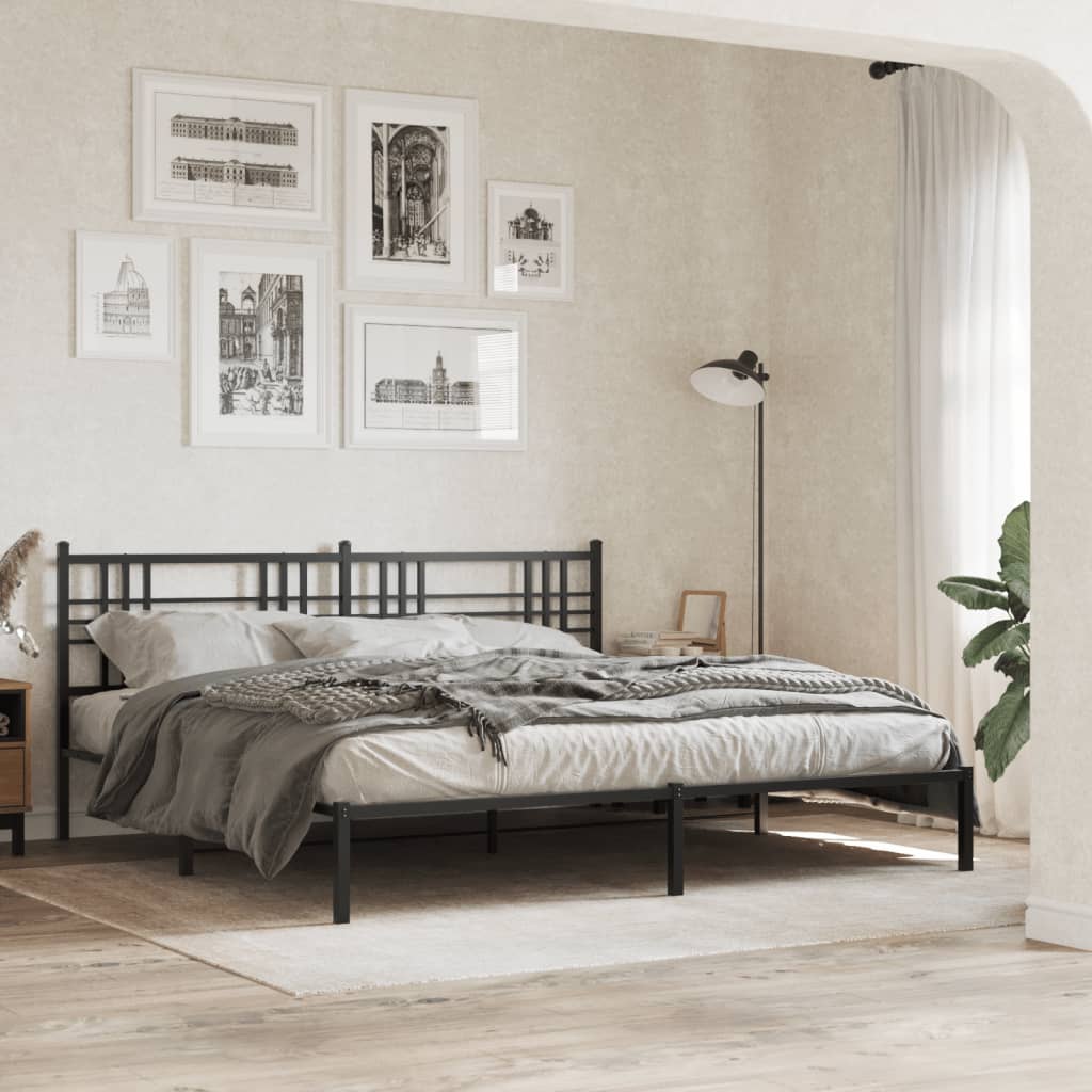 Vervangend hoofdbord 200 cm metaal zwart is nu te koop bij PeponiXL, paradijselijk wonen!