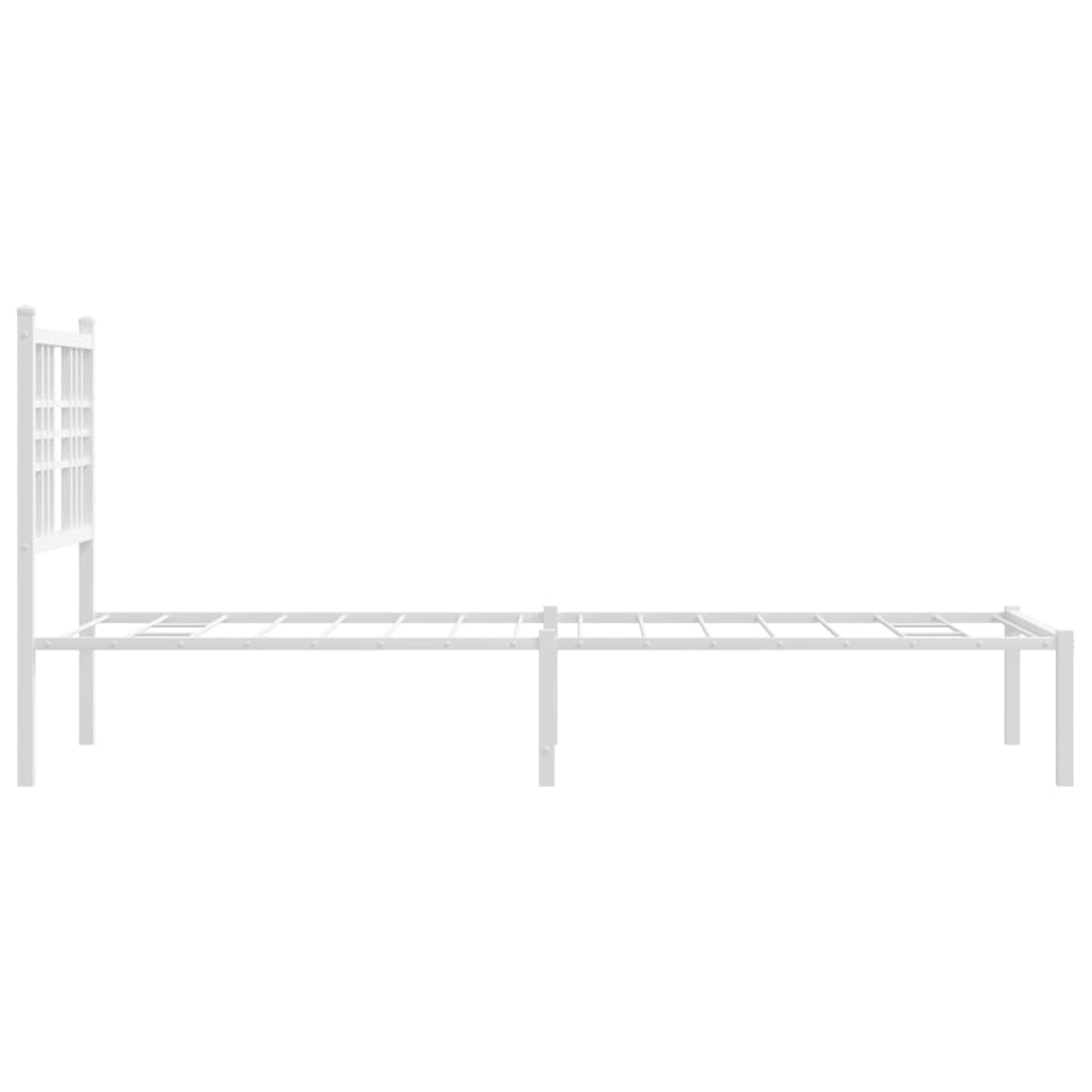Bedframe met hoofdbord metaal wit 80x200 cm is nu te koop bij PeponiXL, paradijselijk wonen!
