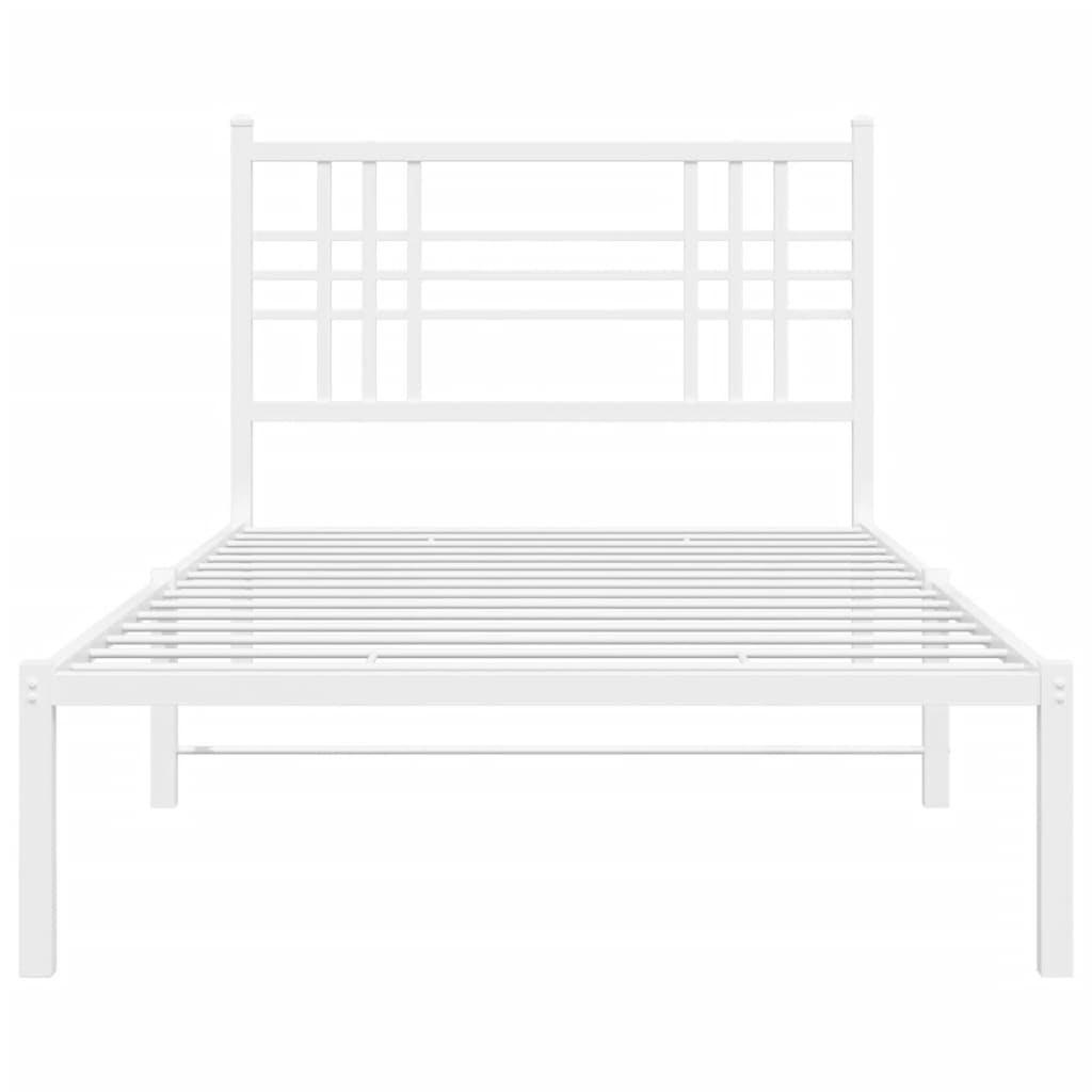 Bedframe met hoofdbord metaal wit 100x200 cm is nu te koop bij PeponiXL, paradijselijk wonen!