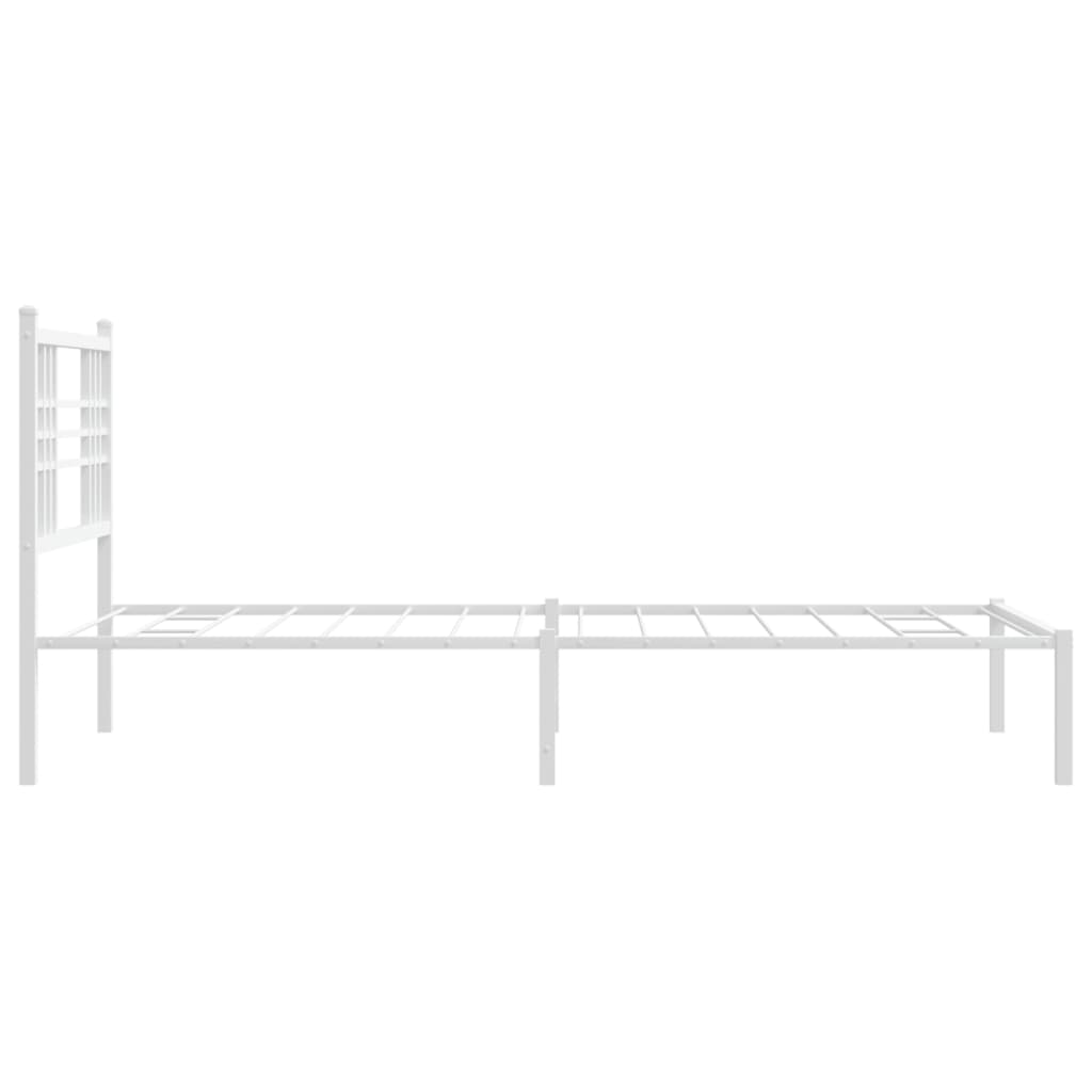 Bedframe met hoofdbord metaal wit 100x200 cm is nu te koop bij PeponiXL, paradijselijk wonen!
