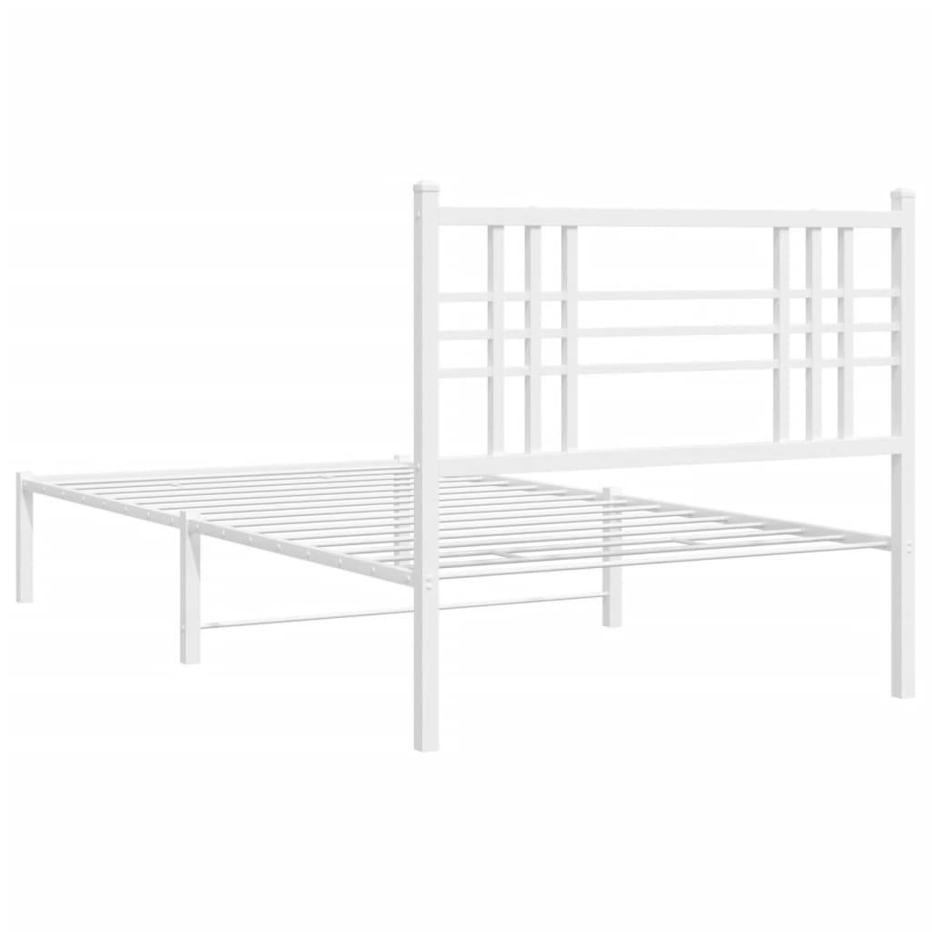 Bedframe met hoofdbord metaal wit 100x200 cm is nu te koop bij PeponiXL, paradijselijk wonen!