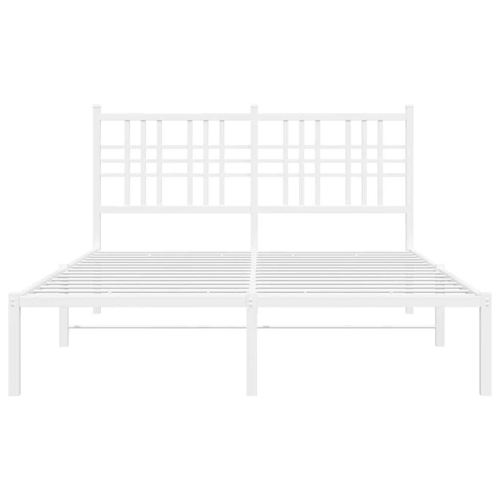 Bedframe met hoofdbord metaal wit 120x190 cm is nu te koop bij PeponiXL, paradijselijk wonen!