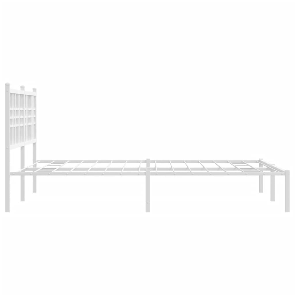 Bedframe met hoofdbord metaal wit 120x190 cm is nu te koop bij PeponiXL, paradijselijk wonen!