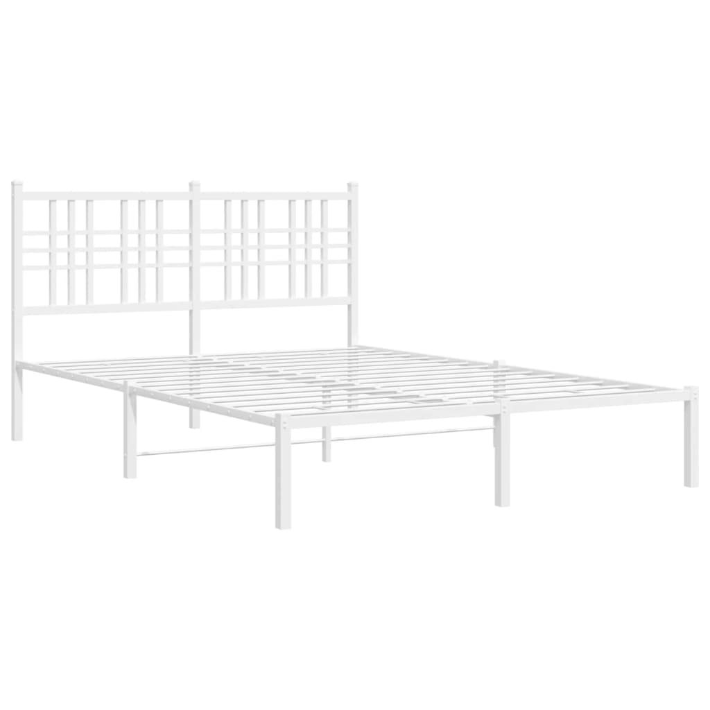 Bedframe met hoofdbord metaal wit 120x200 cm is nu te koop bij PeponiXL, paradijselijk wonen!