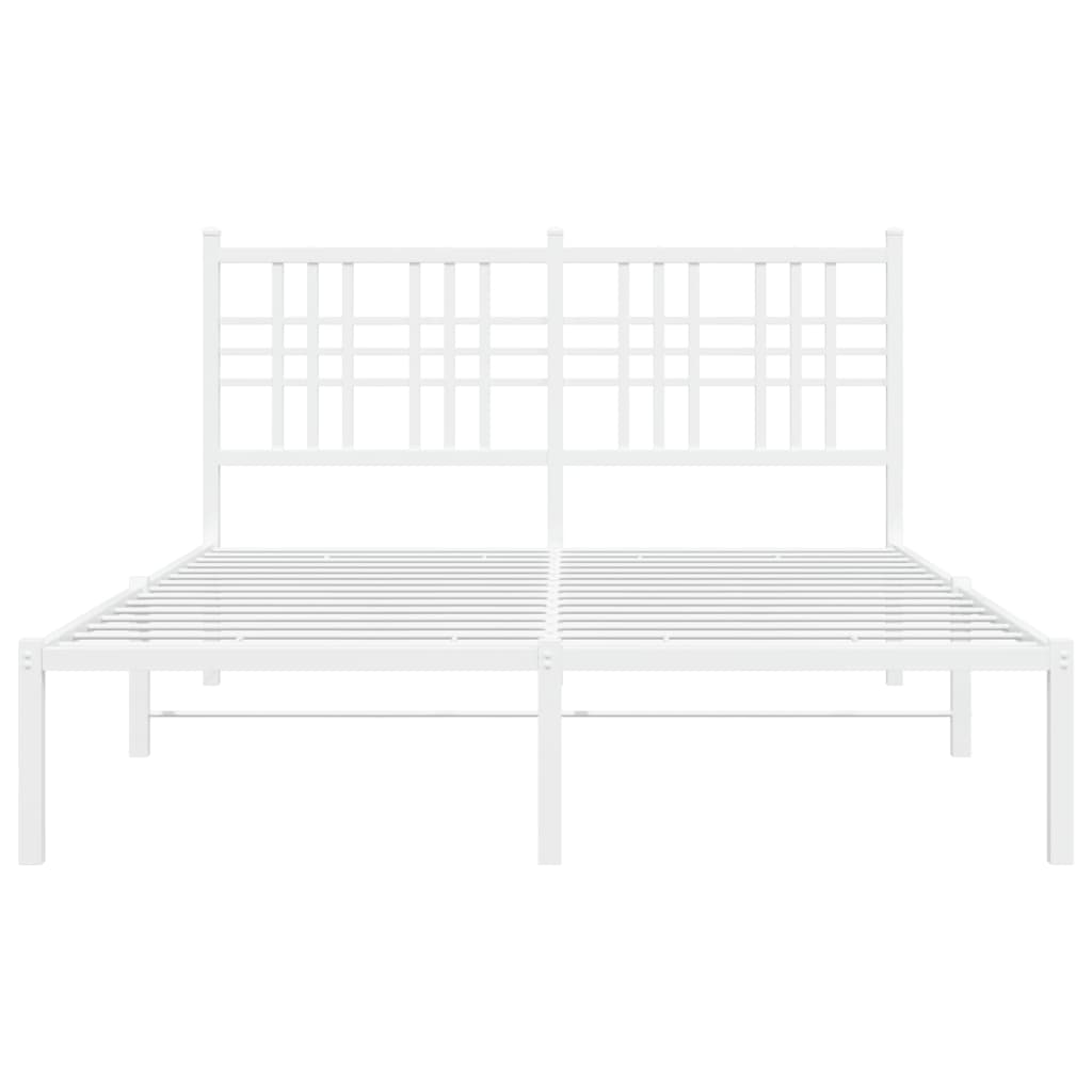 Bedframe met hoofdbord metaal wit 120x200 cm is nu te koop bij PeponiXL, paradijselijk wonen!