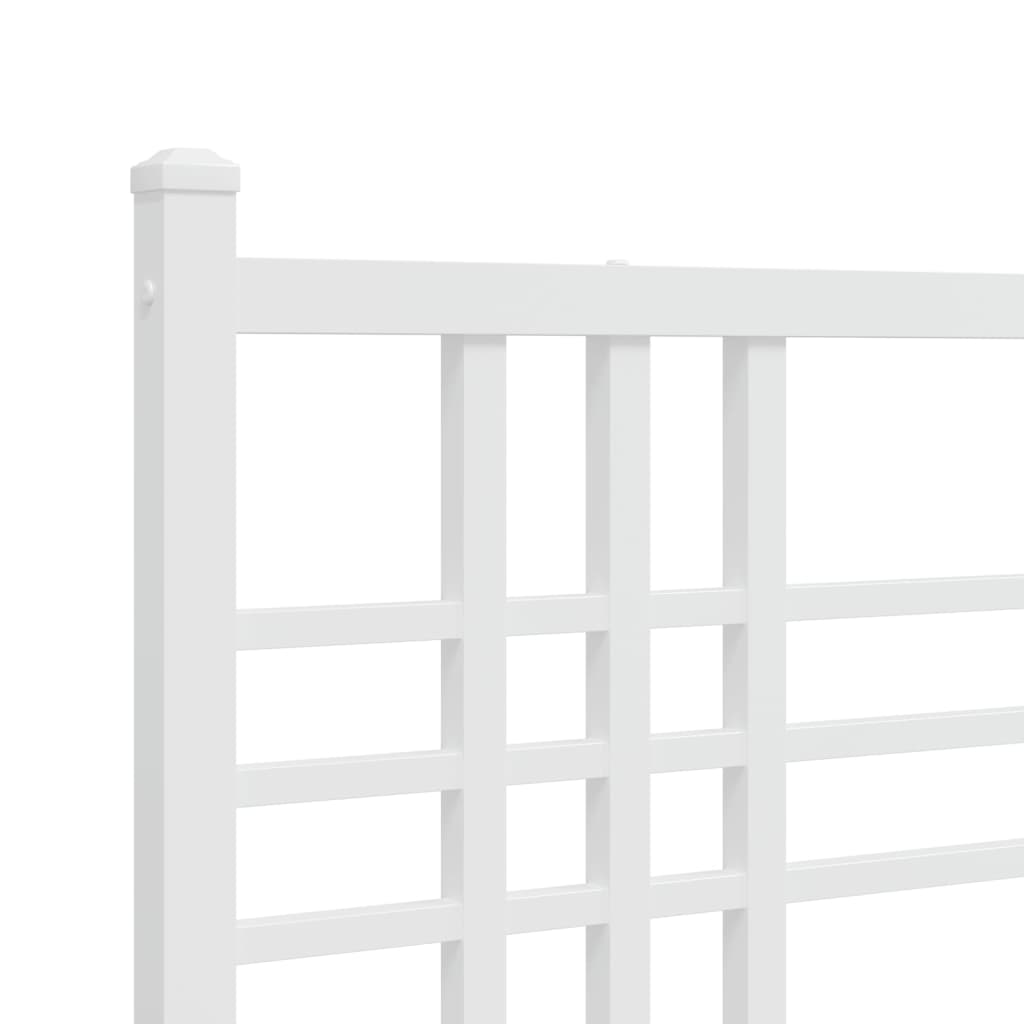 Bedframe met hoofdbord metaal wit 120x200 cm is nu te koop bij PeponiXL, paradijselijk wonen!