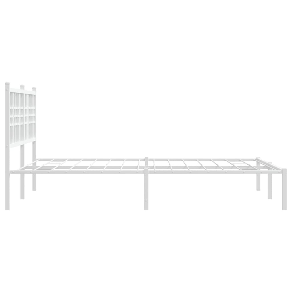 Bedframe met hoofdbord metaal wit 140x190 cm is nu te koop bij PeponiXL, paradijselijk wonen!