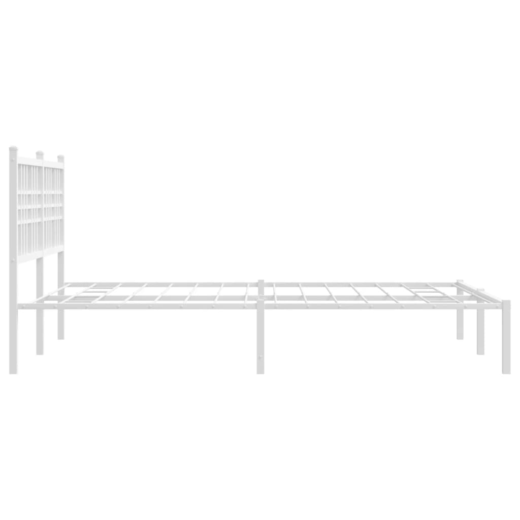 Bedframe met hoofdbord metaal wit 140x200 cm is nu te koop bij PeponiXL, paradijselijk wonen!