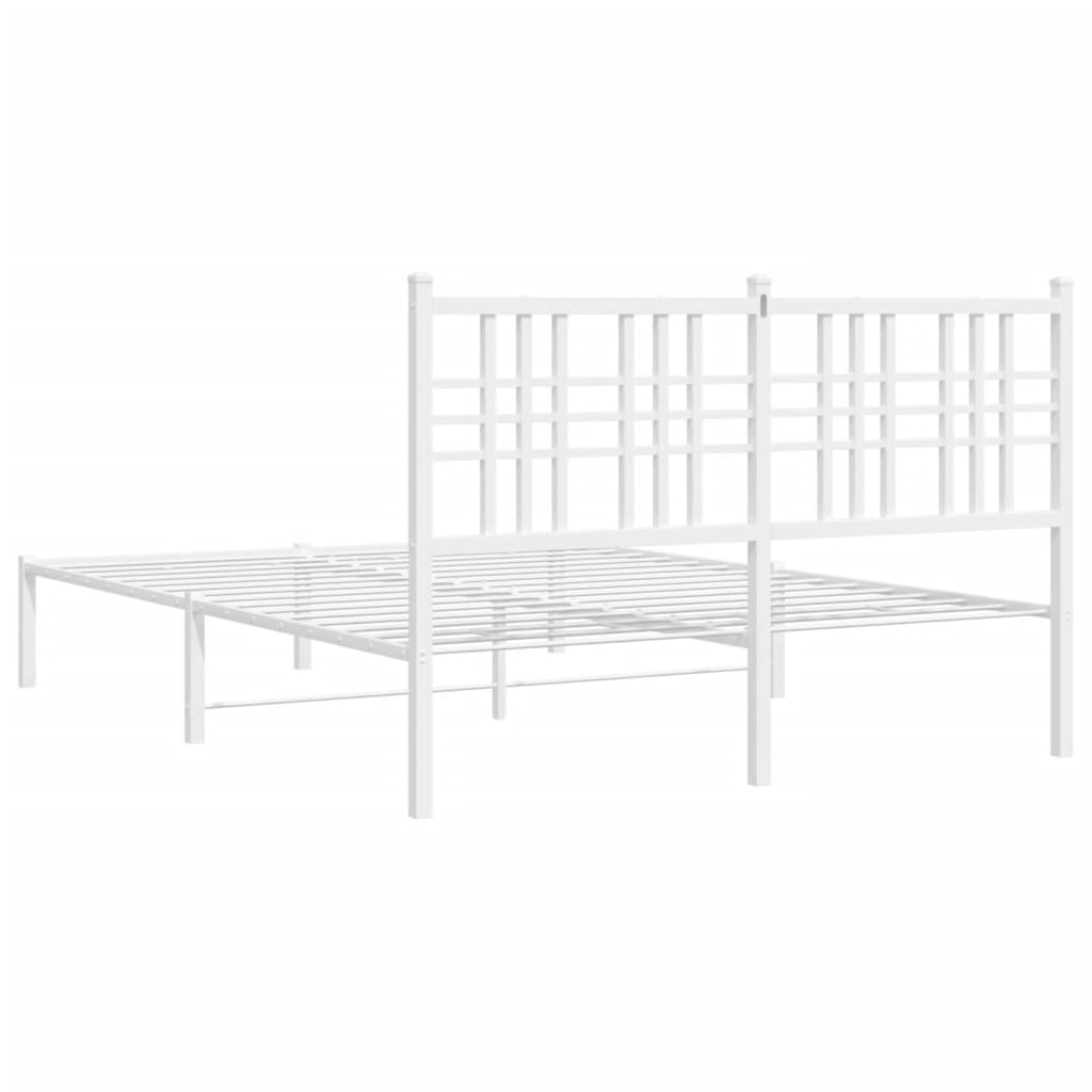 Bedframe met hoofdbord metaal wit 140x200 cm is nu te koop bij PeponiXL, paradijselijk wonen!