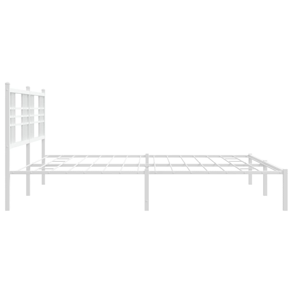 Bedframe met hoofdbord metaal wit 183x213 cm is nu te koop bij PeponiXL, paradijselijk wonen!