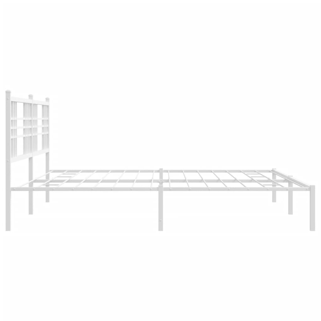Bedframe met hoofdbord metaal wit 200x200 cm is nu te koop bij PeponiXL, paradijselijk wonen!