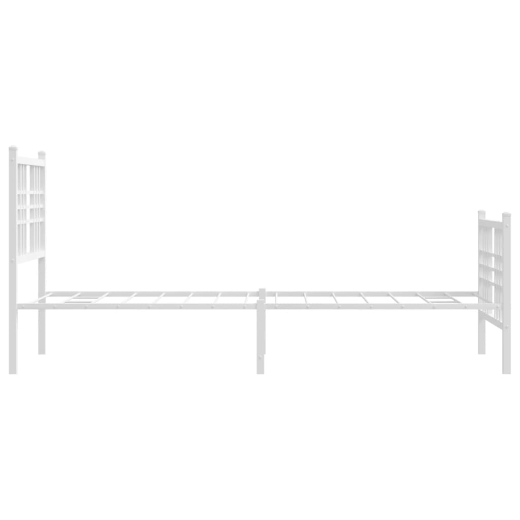 Bedframe met hoofd- en voeteneinde metaal wit 80x200 cm is nu te koop bij PeponiXL, paradijselijk wonen!