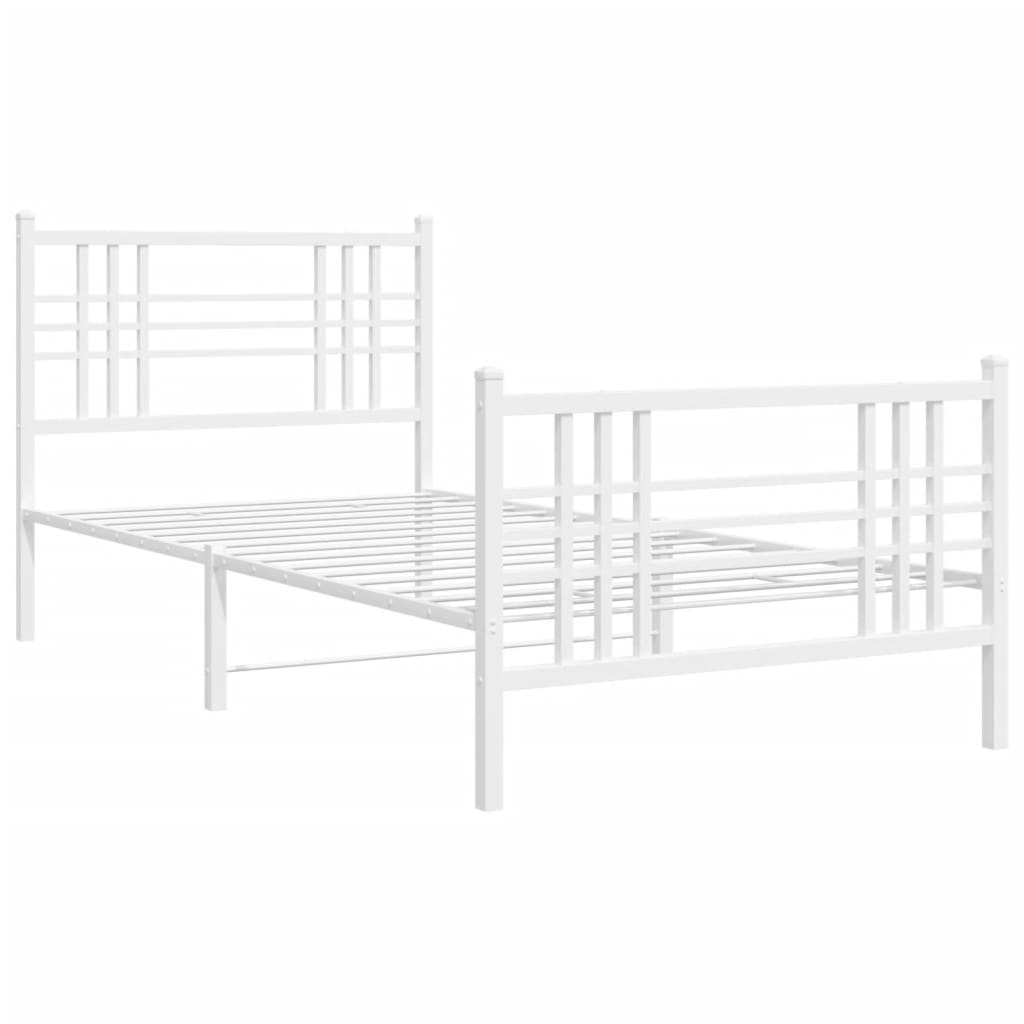Bedframe met hoofd- en voeteneinde metaal wit 90x190 cm is nu te koop bij PeponiXL, paradijselijk wonen!