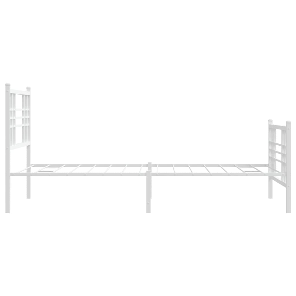 Bedframe met hoofd- en voeteneinde metaal wit 90x190 cm is nu te koop bij PeponiXL, paradijselijk wonen!
