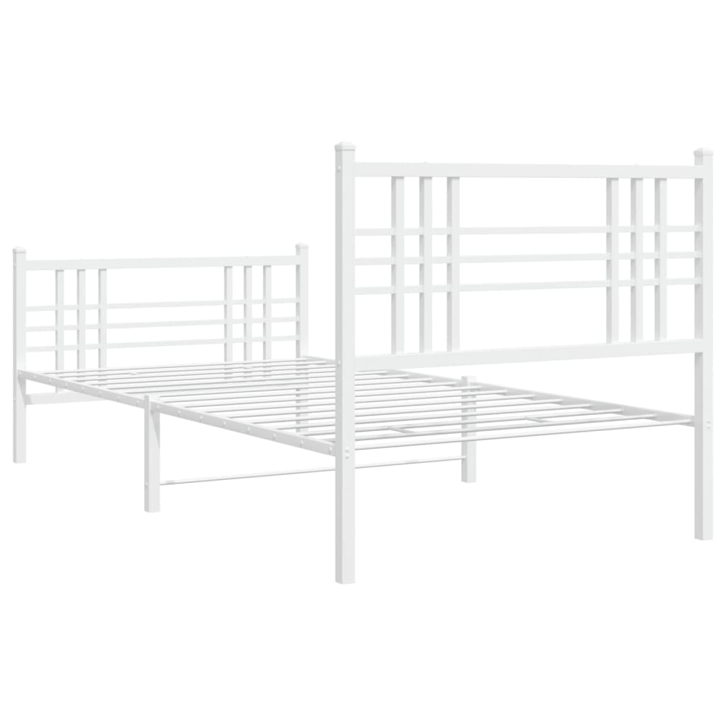 Bedframe met hoofd- en voeteneinde metaal wit 90x190 cm is nu te koop bij PeponiXL, paradijselijk wonen!