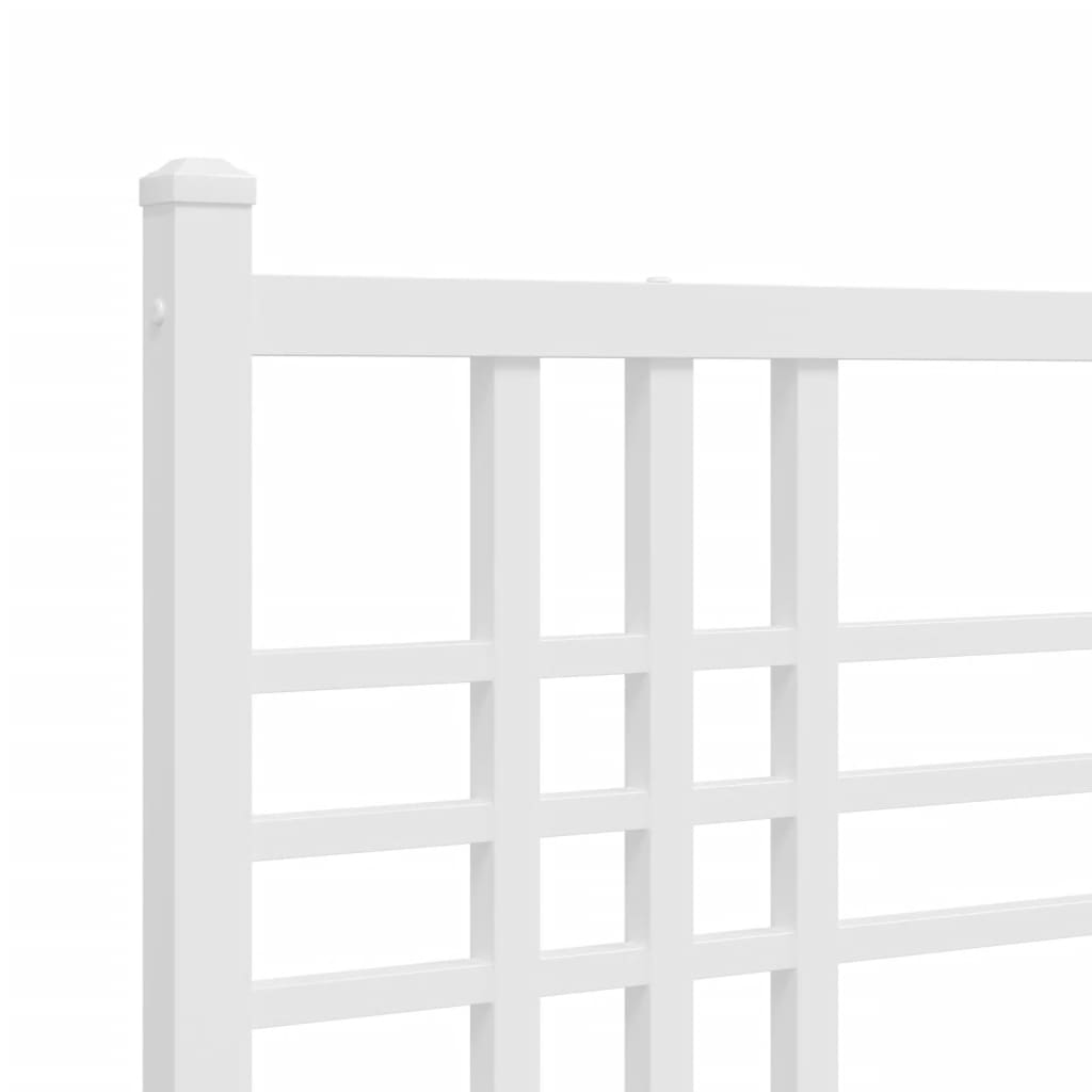 Bedframe met hoofd- en voeteneinde metaal wit 90x190 cm is nu te koop bij PeponiXL, paradijselijk wonen!