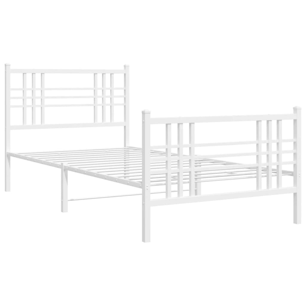 Bedframe met hoofd- en voeteneinde metaal wit 90x200 cm is nu te koop bij PeponiXL, paradijselijk wonen!