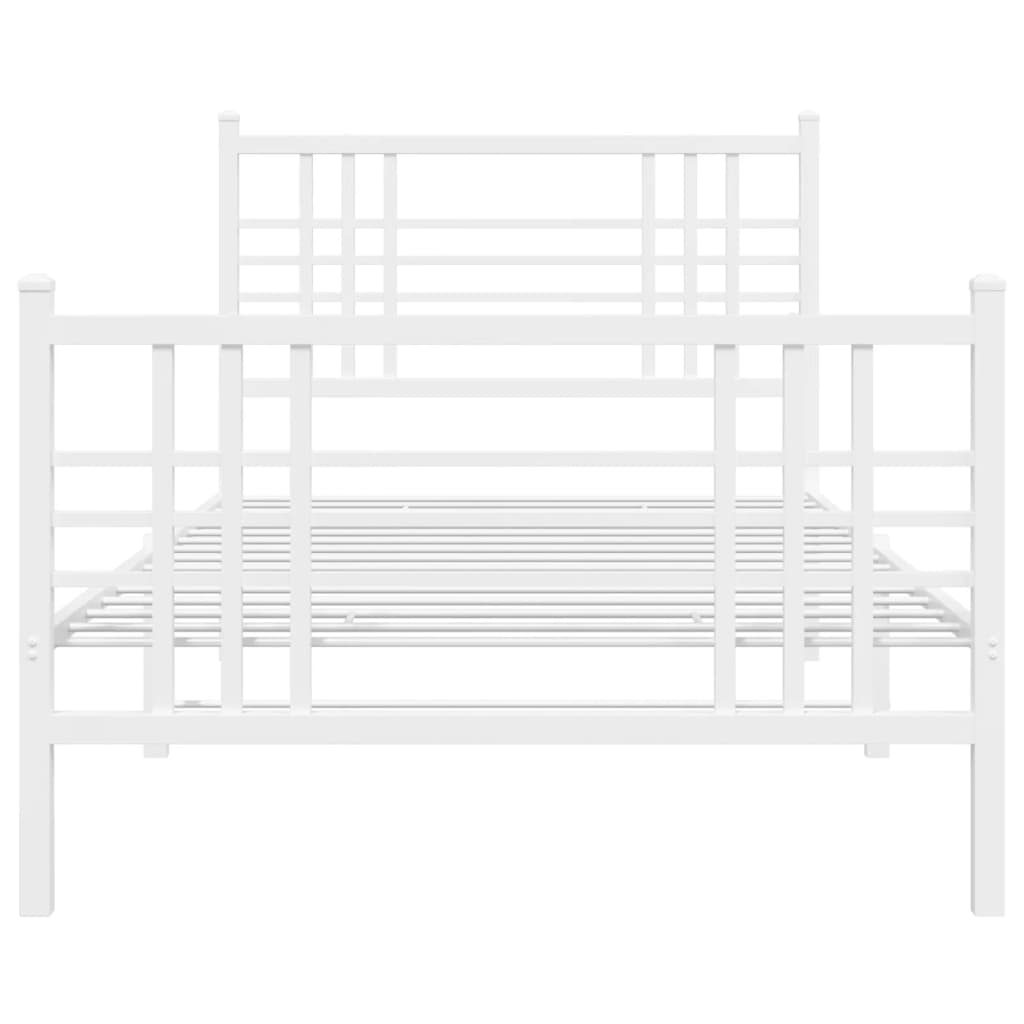 Bedframe met hoofd- en voeteneinde metaal wit 90x200 cm is nu te koop bij PeponiXL, paradijselijk wonen!