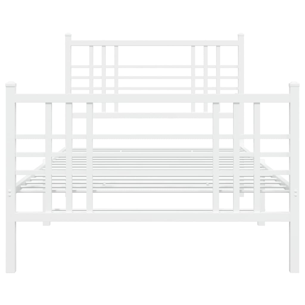 Bedframe met hoofd- en voeteneinde metaal wit 107x203 cm is nu te koop bij PeponiXL, paradijselijk wonen!