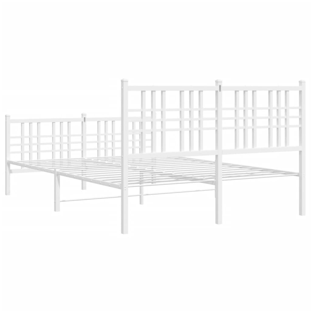 Bedframe met hoofd- en voeteneinde metaal wit 120 x 190 cm is nu te koop bij PeponiXL, paradijselijk wonen!