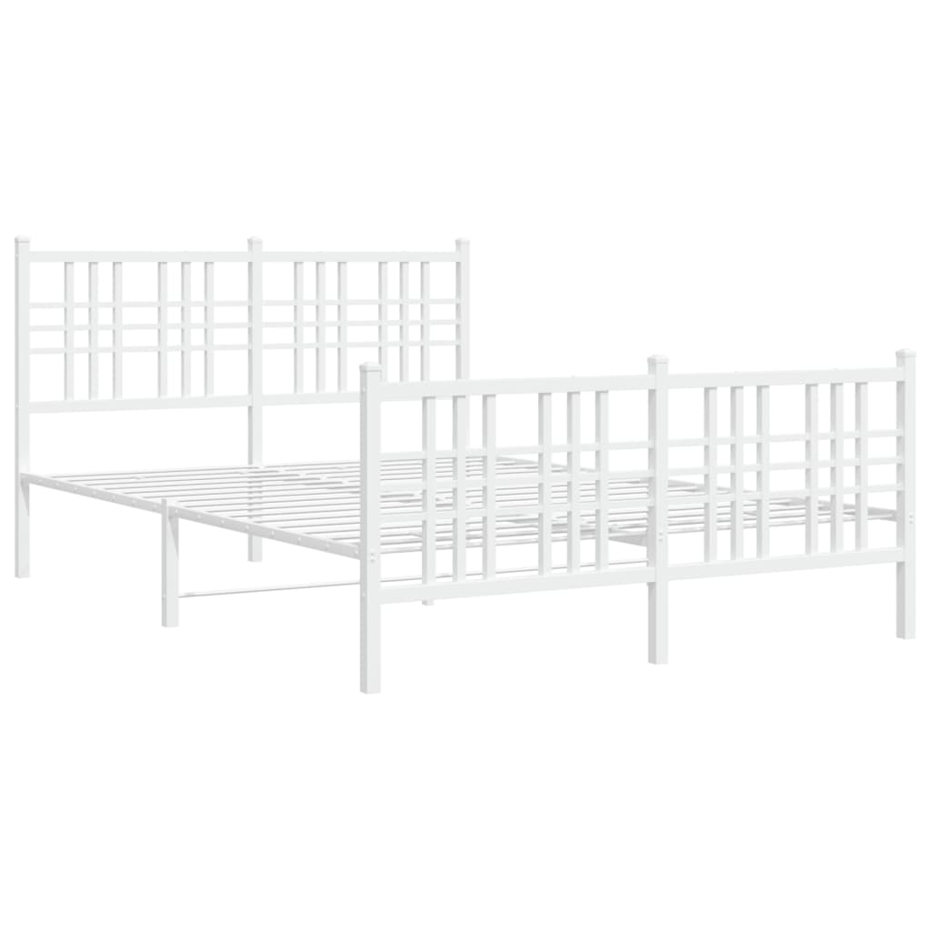 Bedframe met hoofd- en voeteneinde metaal wit 120x200 cm is nu te koop bij PeponiXL, paradijselijk wonen!